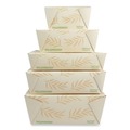 Food Trays, Containers, and Lids | World Centric TO-NT-3 6.25 in. x 8.7 in. x 2.5 in. 65 oz. Sugarcane No Tree Folded Takeout Containers - Natural (200/Carton) image number 2