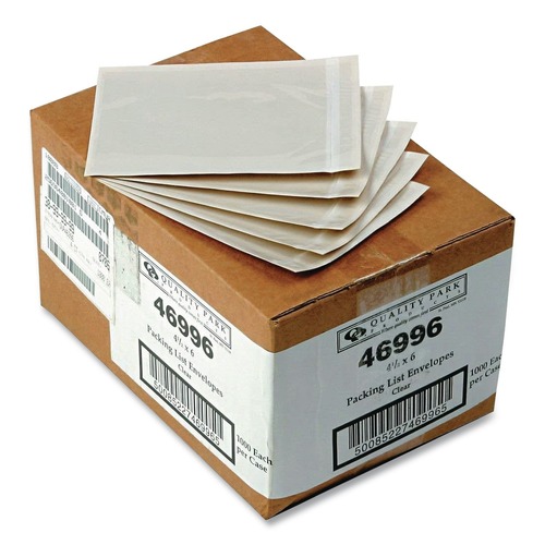 Just Launched | Quality Park QUA46996 6 in. x 4-1/2 in. Clear Front Self Adhesive Packing List Envelope (1000/Box) image number 0