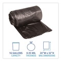 Trash & Waste Bins | Boardwalk H4832RKKR01 16 Gallon 0.35 mil 24 in. x 32 in. Perforated Roll Low-Density Waste Can Liners - Black (50 Bags/Roll, 10 Rolls/Carton) image number 4