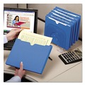 File Folders | Smead 75562 Straight Tab Letter Size Colored File Jackets with Reinforced Double-Ply Tab - Blue (50/Box) image number 5