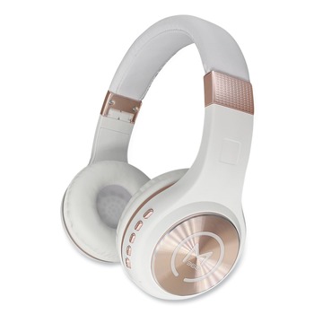 Morpheus 360 HP5500R SERENITY 3 ft. Cord Stereo Wireless Headphones with Microphone - White/Rose Gold