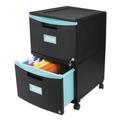 Office Filing Cabinets & Shelves | Storex 61315U01C 2 Legal/letter-Size File Drawers 14.75 in. x 18.25 in. x 26 in. Two-Drawer Mobile Filing Cabinet - Black/Teal image number 3
