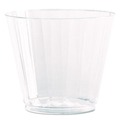 Food Trays, Containers, and Lids | WNA WNA CC9240 9 oz. Classic Crystal Fluted Squat Plastic Tumblers - Clear (240/Carton) image number 1