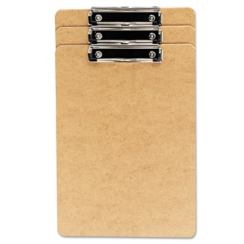 Universal UNV05563 1/2 in. Clip Capacity Hardboard Clipboard for 8.5 in. x 14 in. Sheets - Brown (6/Pack)