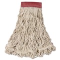 Mops | Rubbermaid Commercial FGC15306WH00 Swinger Loop Large Cotton/Synthetic Wet Mop Head - White (6/Carton) image number 1