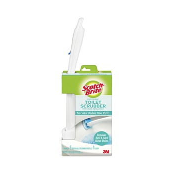 Scotch-Brite 558-SK-4NP Toilet Scrubber Starter Kit (1 Handle and 5 Scrubbers) - White/Blue