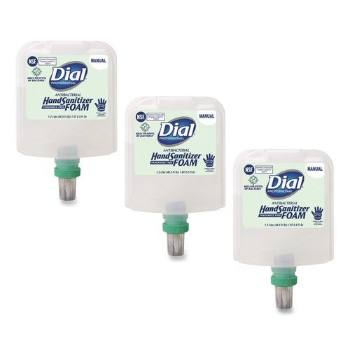 Clearance Center | Dial Professional 17000 19717 1.2 Liter Antibacterial Foaming Hand Sanitizer Refill for Dial 1700 Dispenser - Fragrance-Free (3/Carton) image number 0