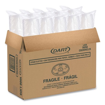 Dart 8SL Plastic Cold Cup Lids for 8 oz. to 9 oz. Cups - Translucent (100 Pack, 10 Packs/Carton)
