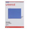 Back to School Sale | Universal UNV14116EE Deluxe Bright Color 1/5-Cut Tab Letter Size Hanging File Folders - Blue (25/Box) image number 2