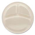 Bowls and Plates | Boardwalk BWKPLT3C10NPFA 10 in. 3-Compartment Bagasse PFAS-Free Dinnerware Plate - Tan (500/Carton) image number 6
