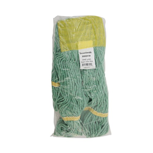  | Boardwalk BWK501GN 5 in. Headband Super Loop Cotton/Synthetic Fiber Wet Mop Head - Small, Green (12/Carton) image number 0