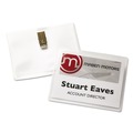 Label & Badge Holders | Avery 05384 4 in. x 3 in. Top Load Clip-Style Name Badge Holder with Laser/Inkjet Insert - White (40/Box) image number 1