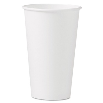 SOLO 316W-2050 16 oz. Single-Sided Poly Paper Hot Cups - White (50 Sleeve, 20 Sleeves/Carton)