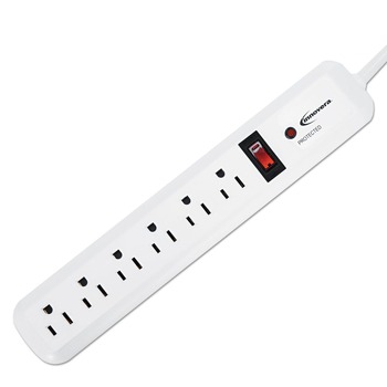 Innovera IVR71652 6 AC Outlets 4 ft. Cord 540 Joules Plastic Housing Surge Protector - White