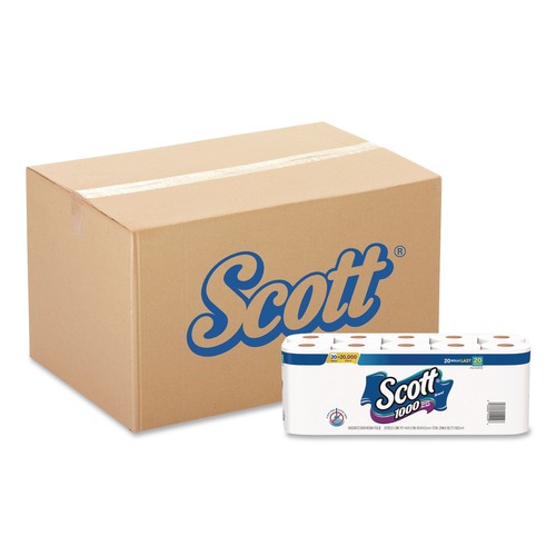 Toilet Paper | Scott 20032 1000 1-Ply Septic-Safe Bathroom Tissue - White (2/Carton) image number 0