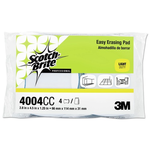 Office Presentation Supplies | Scotch-Brite PROFESSIONAL 4004CC 2.8 x 4.5 x 1.2 Easy Erasing Pad 4004 - Blue/White (12/Carton) image number 0