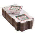 Food Trays, Containers, and Lids | ARVCO ARV 9084393 8 in. x 8 in. Corrugated Storefront Paper Pizza Boxes - White/Red/Green (50/Carton) image number 1
