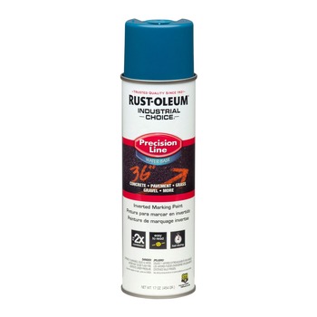 ARTS AND CRAFTS | Rust-Oleum 203031CT 17 oz. Aerosol Can Industrial Choice M1800 System Water-Based Precision Line Marking Paint - Flat APWA Caution Blue (12/Carton)