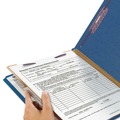 File Folders | Smead 18732 Four SafeSHIELD Fasteners 1 Divider Legal Size Four-Section Pressboard Top Tab Classification Folders - Dark Blue (10/Box) image number 6
