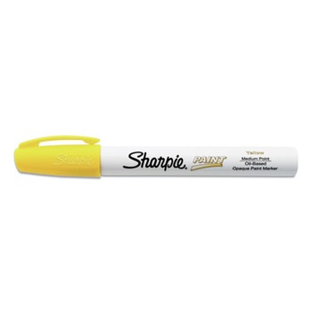 Sharpie 2107619 Medium Bullet Tip Permanent Paint Marker - Yellow (1 Dozen)