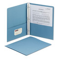 File Folders | Smead 88052 11 in. x 8.5 in. 0.5 in. Capacity 2-Pocket Folder with Tang Fastener - Blue (25/Box) image number 3