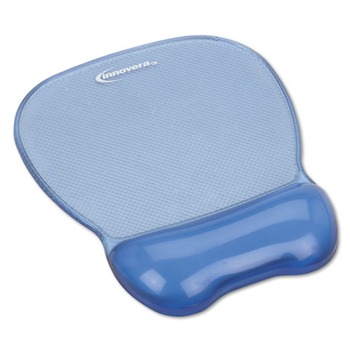 MOUSE PADS AND WRIST SUPPORT | Innovera IVR51430 8-1/4 in. x 9-5/8 in. Nonskid Base Gel Mouse Pad with Wrist Rest - Blue