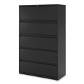 Office Filing Cabinets & Shelves | Alera 25513 42 in. x 18.63 in. x 67.63 in. 5 Legal/Letter/A4/A5 Size Lateral File Drawers - Black image number 1