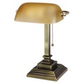 Lamps | Alera ALELMP517AB 10 in. x 10 in. x 15 in. Traditional Banker's Lamp with USB - Antique Brass image number 1