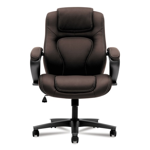 HON | HON HVL402.EN45 17 in. to 21 in. Seat Height 250-lbs. Capacity Executive High-Back Chair - Black/Brown image number 0