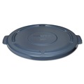 Trash Cans | Rubbermaid Commercial FG264560GRAY 24.5 in. x 1.5 in. BRUTE Self-Draining Flat Top Lids - Gray image number 2