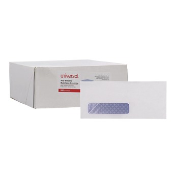 Universal UNV35203 #10 Commercial Flap Open-Side Security Tint Gummed Business Envelope - White (500/Box)