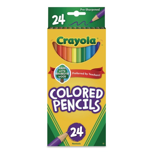 Pencils | Crayola 684024 3.3 millimeter 2B Long-Length Colored Pencil - Assorted Lead and Barrel Colors (1-Set) image number 0
