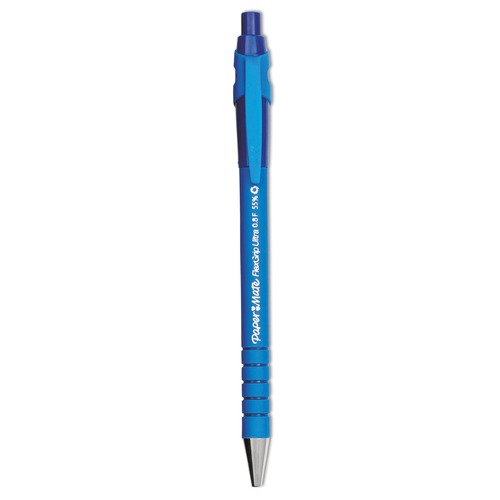 Pens | Paper Mate 9560131 0.8 mm Fine FlexGrip Ultra Recycled Retractable Ballpoint Pen - Blue Ink, Black/Blue Barrel (1-Dozen) image number 0