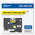 Tapes | Brother P-Touch TZE621CS 0.35 in. x 26.2 ft. TZe Laminated Removable Label Tapes - Black on Yellow image number 1