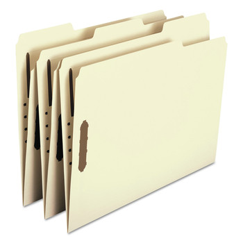 Smead 14547 1/3-Cut Tabs Assorted 0.75 in. Expansion 2 Fasteners Letter Size Recycled Top Tab Fastener Folders - Manila Exterior (50/Box)