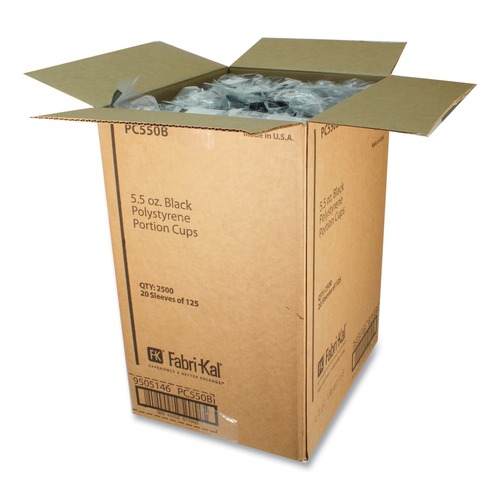 Food Trays, Containers, and Lids | Fabri-Kal 000000000009505146 5.5 oz. Plastic Portion Cups - Black (2500/Carton) image number 0