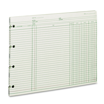 Wilson Jones WGN2DA Loose Sheet 9.25 in. x 11.88 in. Accounting Sheets - Green (100/Pack)