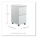 Office Filing Cabinets & Shelves | Alera ALEPBFFLG 14.96 in. x 19.29 in. x 27.75 in. 2 Legal/Letter-Size File Drawers Left or Right File Pedestal with Full-Length Pull - Light Gray image number 5