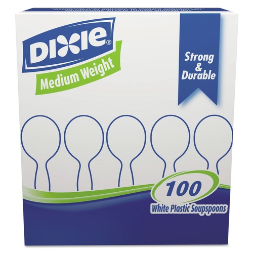 Cutlery | Dixie SM207 Heavy Mediumweight Plastic Cutlery Soup Spoons (1000/Carton) image number 0