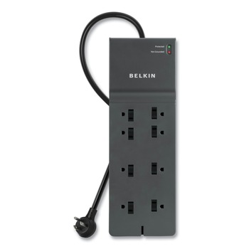 OFFICE ELECTRONICS AND BATTERIES | Belkin BE108000-08-CM 2500 J Home/Office Surge Protector with 8 AC Outlets and 8 ft. Cord - Black