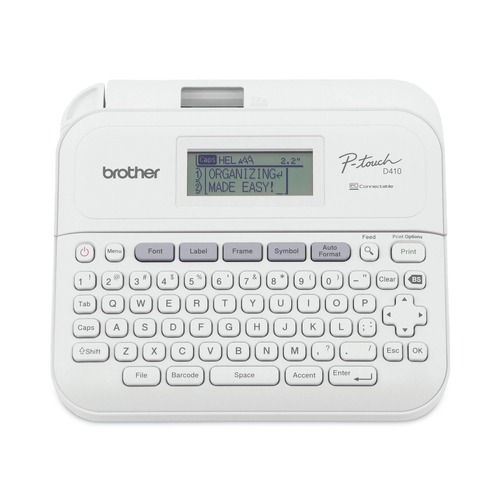 Label Makers | Brother P-Touch PTD410 P-Touch PT-D410 8.9 in. x 3.9 in. x 12.3 in. 20 mm/s Advanced Connected Label Maker image number 0