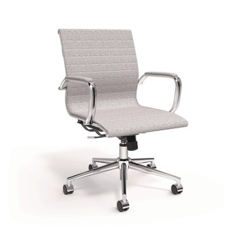 Alera ALESK4244 16.93 in. to 20.67 in. Seat Height Supports Up to 275 lbs. Siskin Fabric Managers Chair - Gray Seat/Back, Chrome Base