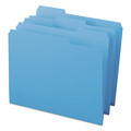 File Folders | Smead 12034 0.75 in. Expansion Reinforced 1/3-Cut Top Tab Colored File Folders - Letter Size/Blue (100/Box) image number 1