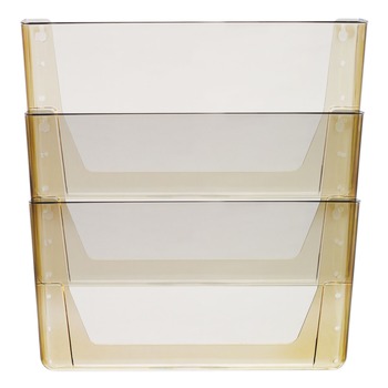 WALL FILES | Storex 70246U06C 3 Sections Letter Size 13 in. x 4 in. x 14 in. Wall File - Smoke (3/Pack)