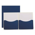 File Folders | Oxford 54443 11 in. x 8.5 in. 200-Sheet Capacity Double Stuff Gusseted 2-Pocket Laminated Paper Folder - Navy (20/Box) image number 3