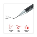 Pens | Universal 39720 0.7 mm. Medium Comfort Grip Retractable Gel Pen - Black Ink, Gray/Black/Silver Barrel (1-Dozen) image number 6