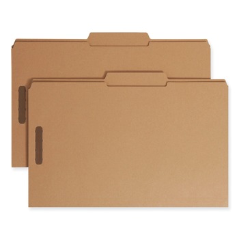 Smead 19880 0.75 in. Expansion 2/5-Cut Top Tab 11-pt Kraft Fastener Folders, 2 Fasteners - Legal Size/Kraft (50/Box)