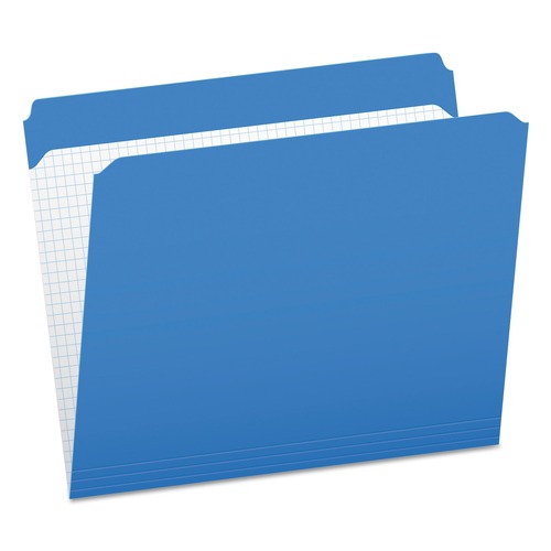 File Folders | Pendaflex R152 BLU 0.75 in. Expansion Double-Ply Reinforced Top Tab Colored File Folders - Letter Size/Blue (100/Box) image number 0