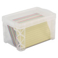 Back to School Sale | Advantus 40307 Holds (400) 3 in. x 5 in. Cards 6.25 in. x 3.88 in. x 3.5 in. Plastic Super Stacker Storage Boxes - Clear image number 0
