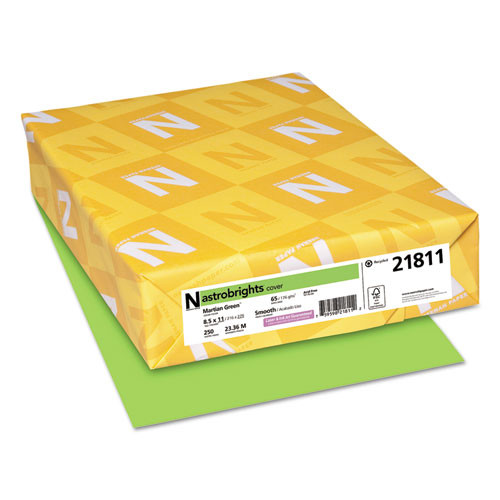 Cover & Cardstock | Astrobrights 21811 8.5 in. x 11 in. 65 lb Cover Weight Color Cardstock - Martian Green (250/Pack) image number 0